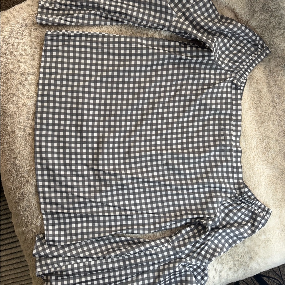 Express Black and White Gingham Blouse